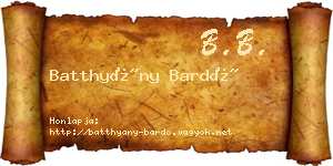 Batthyány Bardó névjegykártya